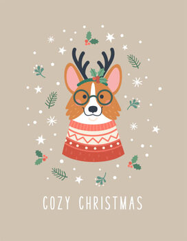 Canvas-taulu Cozy Christmas greeting card.