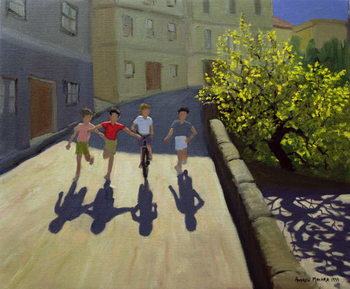Canvas-taulu Children Running, Lesbos, 1999
