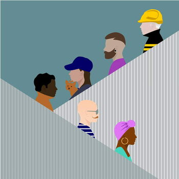 Canvas-taulu Escalator People