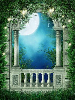 Canvas-taulu Fantasy window with lanterns