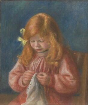 Canvas-taulu Jean Renoir Sewing, 1899-1900