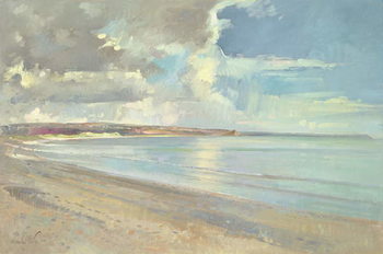 Canvas-taulu Reflected Clouds, Oxwich Beach, 2001