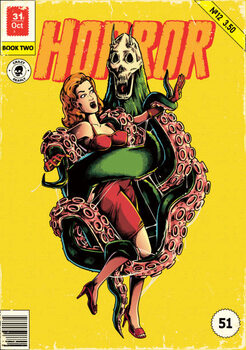 Canvas-taulu Scared screaming woman captured by monster