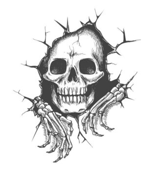 Canvas-taulu Skull with hands