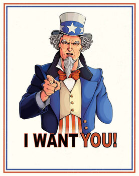 Canvas-taulu Uncle Sam Illustration