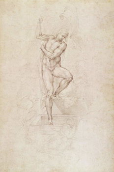 Canvas-taulu W.53r The Risen Christ, study for the fresco of The Last Judgement in the Sistine Chapel, Vatican