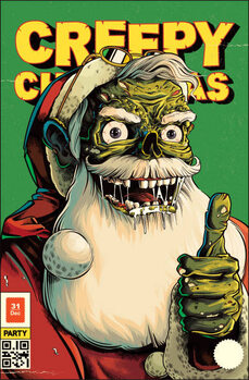 Canvas-taulu Zombie Santa Christmas card