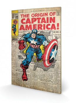 Ξύλινη τέχνη Captain America - Origin