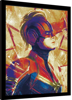 Kehystetty juliste Captain Marvel - Paint