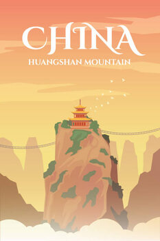 Autocolante China. Vector poster.