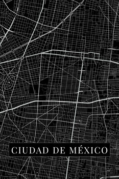 Canvas Print Ciudad de México black