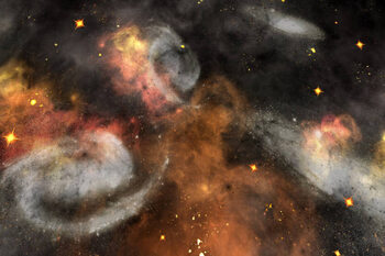 Αυτοκόλλητο Conceptual universe and galaxies image