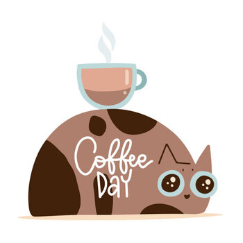 Футболка Cute brown cat is holding a