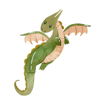 Sticker Cute cartoon dragon.