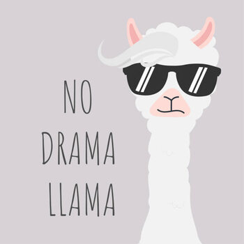 Sticker Cute Llama design with no drama