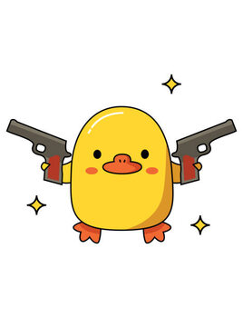 Μπλουζάκι Dangerous cute duck with different weapons.