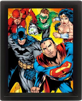 Πλαισιωμένη 3D αφίσα DC COMICS - heroes