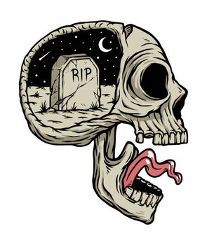 Μπλουζάκι death in my mind illustration