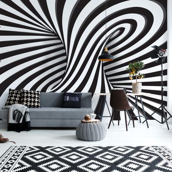 Papel de parede 3D Black And White Twister