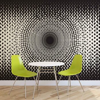 Papel de parede Abstract Black White Dots