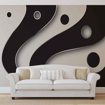 Papel de parede Abstract Modern Pattern Black White