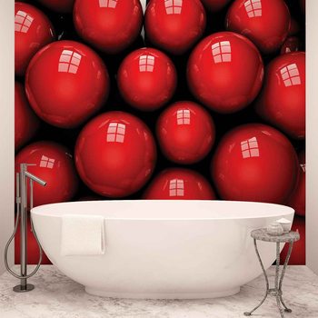 Papel de parede Abstract Modern Red Balls