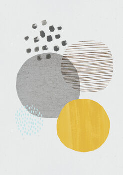 Papel de parede Abstract mustard and grey
