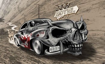 Papel de parede Alchemy Death Hot Rod Car Skull