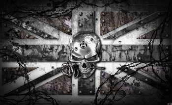 Papel de parede Alchemy Skull Union Jack Tattoo