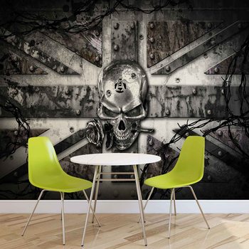 Papel de parede Alchemy Skull Union Jack Tattoo