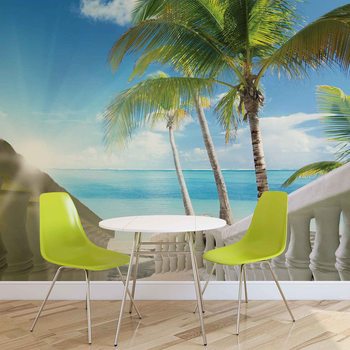 Papel de parede Beach Tropical Sea Palms