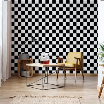 Papel de parede Black And White Checkered Pattern