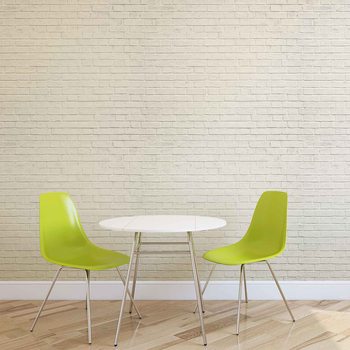 Papel de parede Brick Wall White