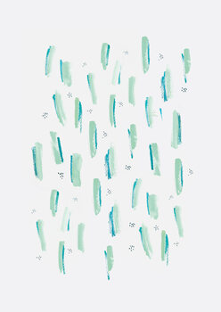 Papel de parede Brush strokes mint