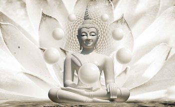 Papel de parede Buddha Zen Spheres Flower 3D
