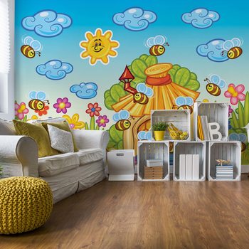 Papel de parede Cartoon Bees And Sunshine