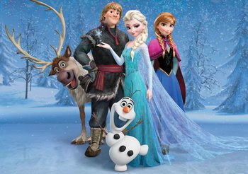 Papel de parede Disney Frozen Elsa Anna Olaf Sven