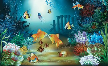 Papel de parede Fishes Corals Sea