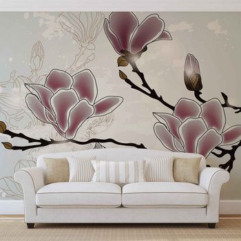 Papel de parede Flowers Magnolia Branch