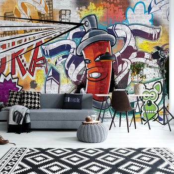Papel de parede Graffiti Street Art Red