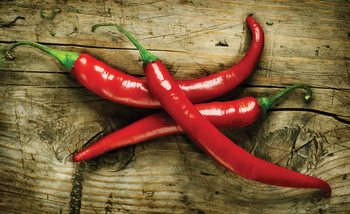 Papel de parede Hot Chillies Food Wood