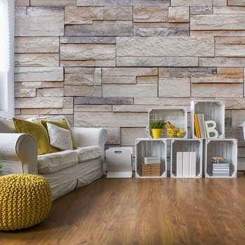 Papel de parede Light Stone Wall Texture