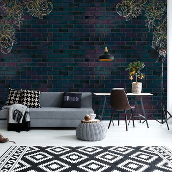 Papel de parede Luxury Dark Brick Wall