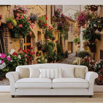 Papel de parede Mediteranean With Flowers