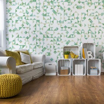 Papel de parede Modern Geometric Pattern Green