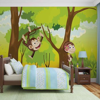 Papel de parede Monkeys Boys Bedroom