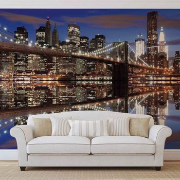 Papel de parede New York Brooklyn Bridge Night