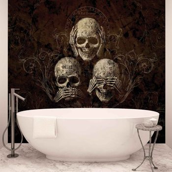 Papel de parede No Listen See Speak Skull Alchemy