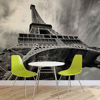 Papel de parede Paris Eiffel Tower Black White