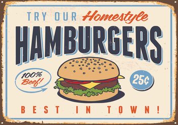Papel de parede Retro Poster Hamburgers